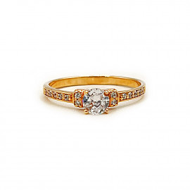 Кольцо из золота в красном цвете с цирконом 01-200174764