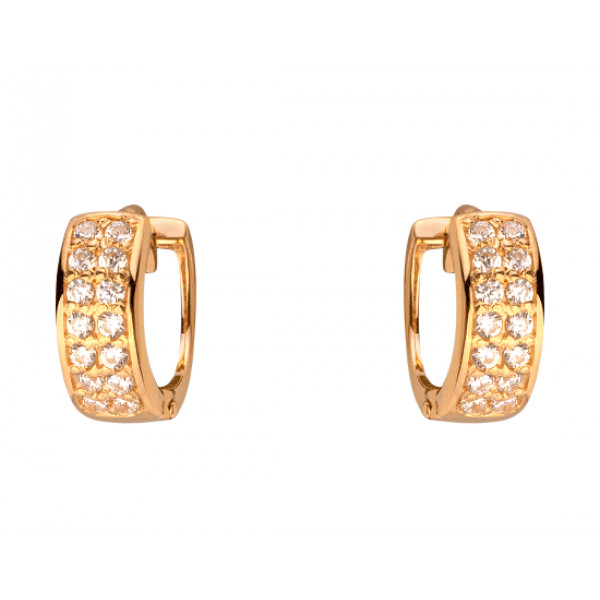 Золоті сережки у червоному кольорі з цирконом