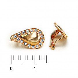 Серьги из золота красного цвета с цирконом