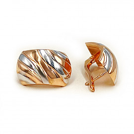 Серьги из золота красного с белым цвета 01-200545464