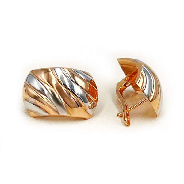 Серьги из золота красного с белым цвета