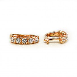 Серьги из красного золота с цирконом 01-200632164