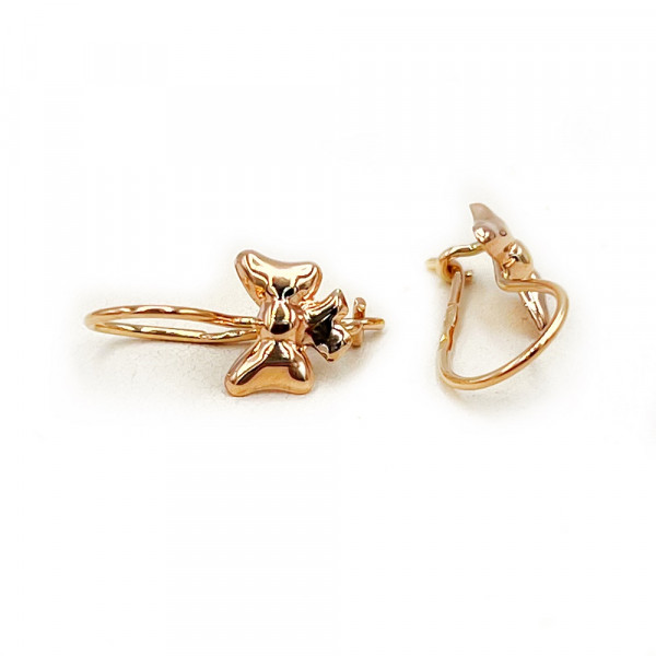 Золоті сережки у червоному кольорі