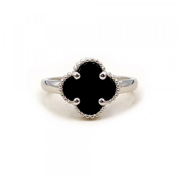 Кольцо из золота с цирконом «Клевер»