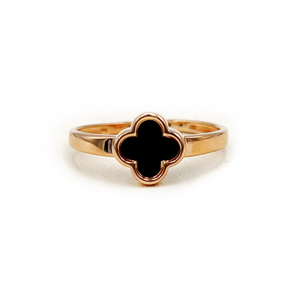 Каблучка з золота у червоному кольорі з цирконом