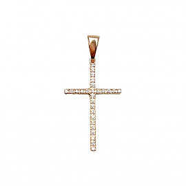 Золотий хрестик з цирконом 01-200804864