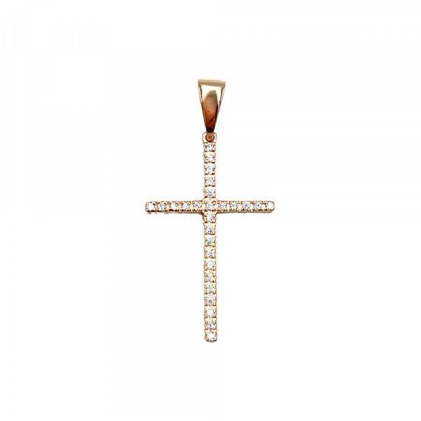 Золотий хрестик з цирконом