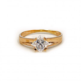 Кольцо из золота красного цвета с цирконом 01-200819864