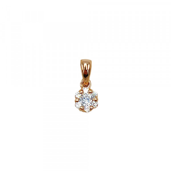 Кулон з золота червоного кольору з цирконом