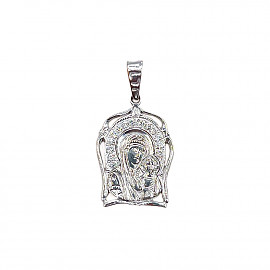 Кулон з золота білого кольору з жовтими діамантами 01-200893364