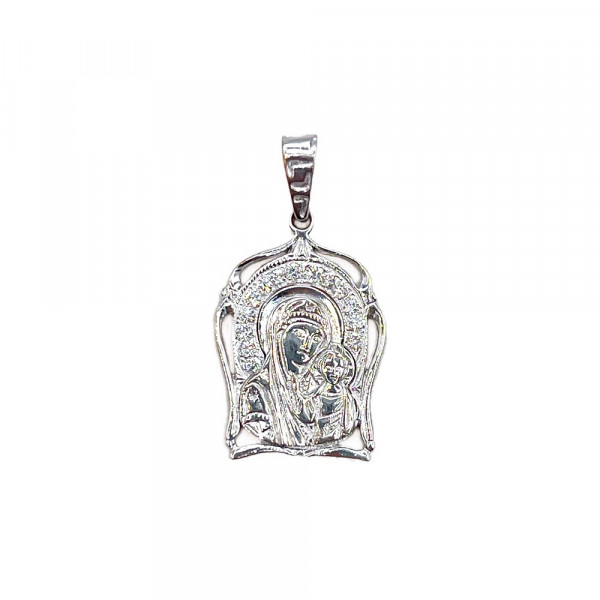 Кулон з золота білого кольору з жовтими діамантами