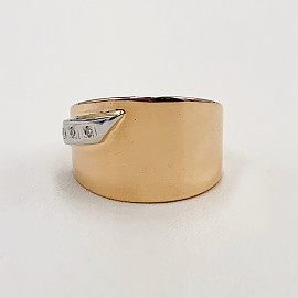 Кольцо из красного с белым золота с белыми бриллиантами 01-200026965