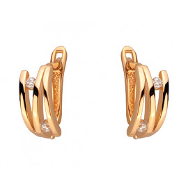 Серьги из красного золота с цирконом 01-200072465