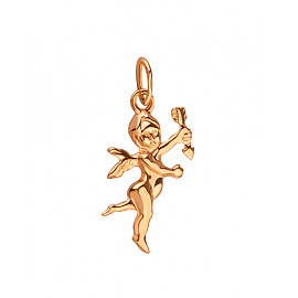 Золотой кулон в красном цвете «Ангел» 01-200130065