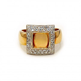 Кольцо из красного с белым золота с цирконом 01-200222265