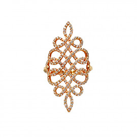 Кольцо из золота красного цвета с цирконом 01-200250365