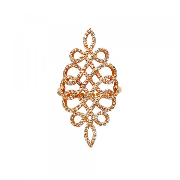 Кольцо из золота красного цвета с цирконом