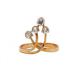 Кольцо из красного золота с цирконом 01-200260765