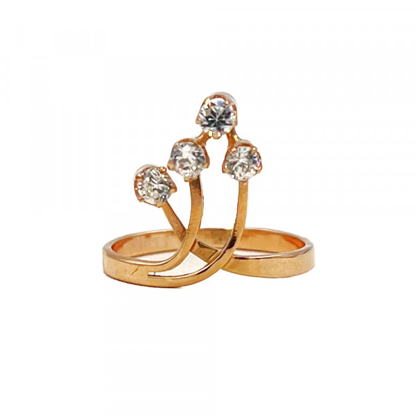 Кольцо из красного золота с цирконом