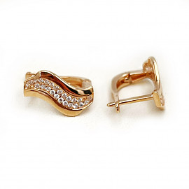 Серьги из золота в красном цвете с цирконом 01-200441065