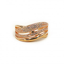 Золота каблучка з цирконом 01-200788365