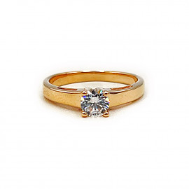 Золота каблучка у червоному кольорі з цирконом 01-200794365