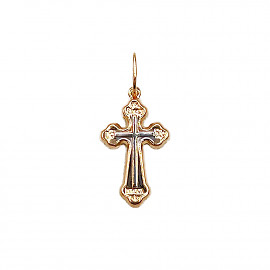 Крестик из красного с белым золота 01-200827765