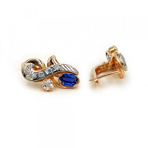 Сережки з золота з цирконом