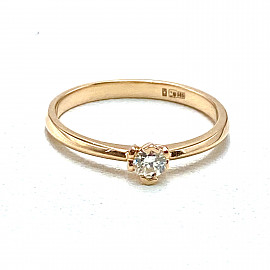 Каблучка з червоного золота з жовтим діамантом 01-200890065