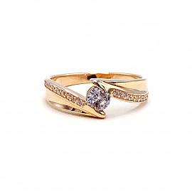 Золотое кольцо с цирконом 01-19110866