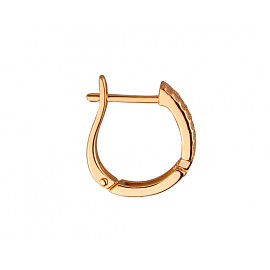 Золотые серьги красного цвета с цирконом