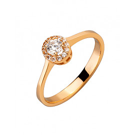 Кольцо из золота в красном цвете с цирконом 01-200191466