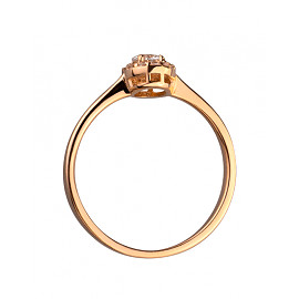 Кольцо из золота в красном цвете с цирконом