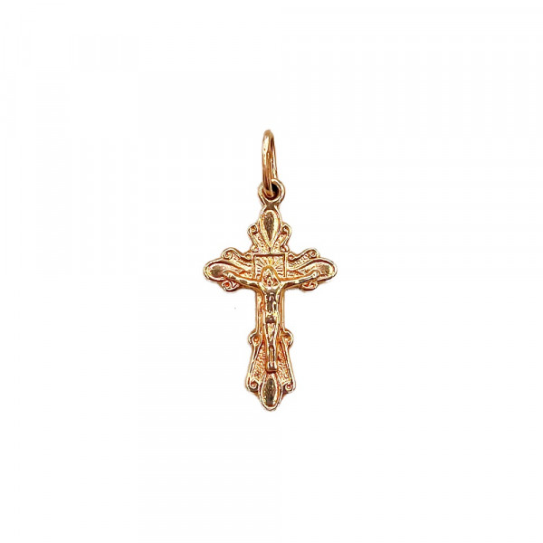 Золотой крестик красного цвета