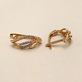 Серьги из красного с белым золота с цирконом 01-200366066