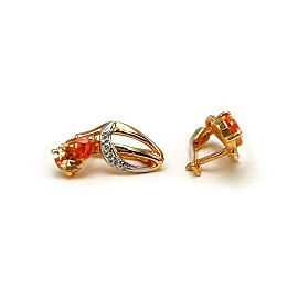 Сережки з червоного з білим золота з цирконом 01-200366766