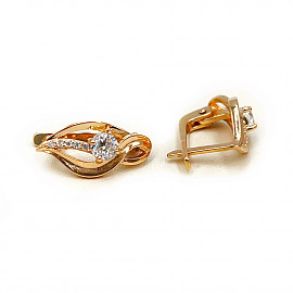 Серьги из золота в красном цвете с цирконом 01-200602366