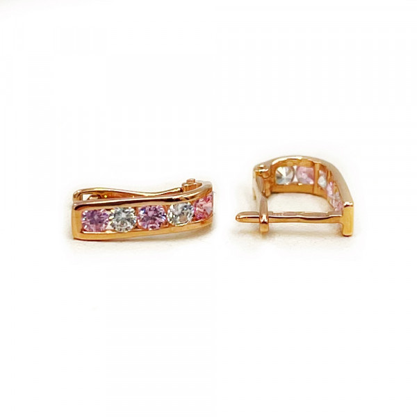 Серьги из красного золота с цирконом