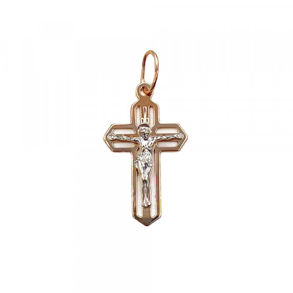 Хрестик з золота у червоному кольорі