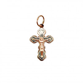 Хрестик з золота червоного з білим кольору 01-200814166