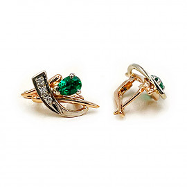 Золоті сережки з жовтими діамантами 01-200836966