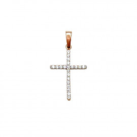 Крестик из золота с цирконом 01-200844466