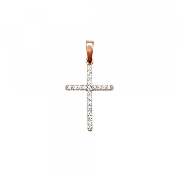 Крестик из золота с цирконом