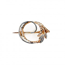 Брошка з золота з цирконом 01-200853566