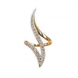 Каблучка з червоного з білим золота з цирконом 01-200863066