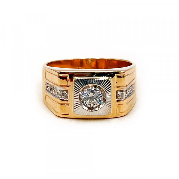 Золотий перстень з цирконом