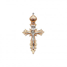 Хрестик з золота у червоному з білим кольорі 01-200882366