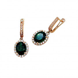 Серьги из золота с цирконом 01-200889266