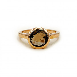 Золота каблучка з димчастим кварцом 01-200897866