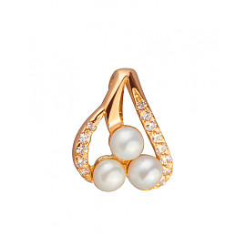 Золотой кулон в красном цвете с цирконом 01-200080267